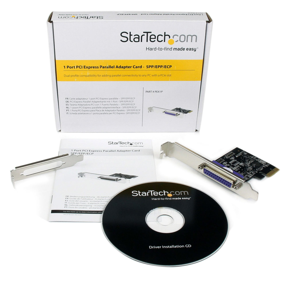 STARTECH 1-Port Parallel PCIe Card - PCI Express to Parallel DB25 Adapter Card - Desktop Expansion LPT Controller for Printers | Scanners & Plotters - SPP|ECP - Standard|Low Profile (PEX1P2) (PEX1P2)