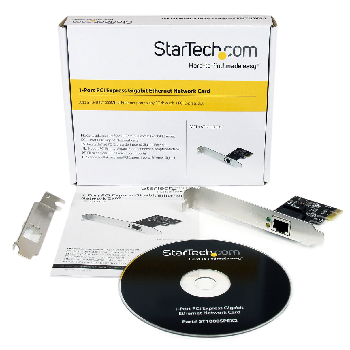 STARTECH 1 Port PCIe Gigabit Network Server Adapter NIC Card - Dual Profile - Gigabit Desktop Adapter REV E Intel 6 Chip support (ST1000SPEX2)
