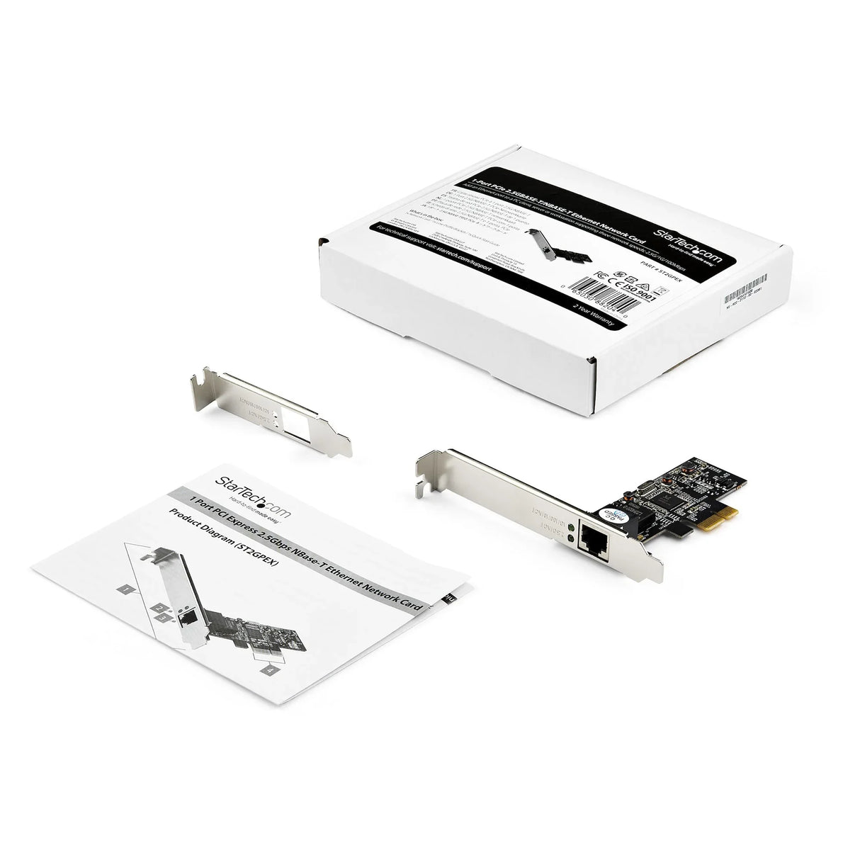 STARTECH 1 Port PCIe Network Card - 2.5Gbps 2.5GBASE-T PCIe Network Card x4 PCIe - PCI Express LAN Card - RTL8125 (ST2GPEX) (ST2GPEX)