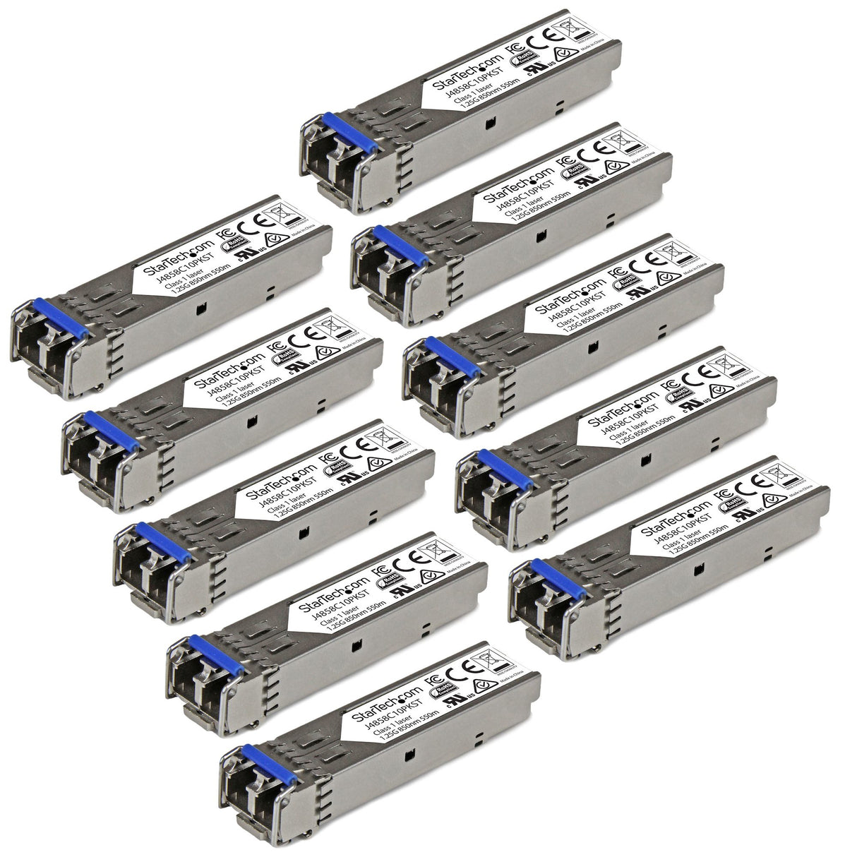 STARTECH 10 pack HPE J4859C Compatible SFP Module - 1000BASE-LX - 1GbE Single Mode (SMF) |MMF Optic Transceiver - 1 Gigabit Ethernet - LC 10km - 1310nm DDM HPE 1400 1700 (J4859C10PKST) (J4859C10PKST)