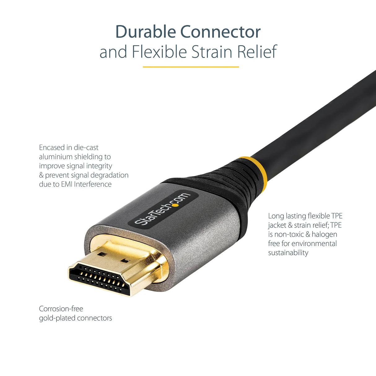 STARTECH 10ft (3m) Premium Certified HDMI 2.0 Cable - High Speed Ultra HD 4K 60Hz HDMI Cable with Ethernet - HDR10 | ARC - UHD HDMI Video Cord - For UHD Monitors | TVs | Displays - M|M (HDMMV3M) (HDMMV3M)