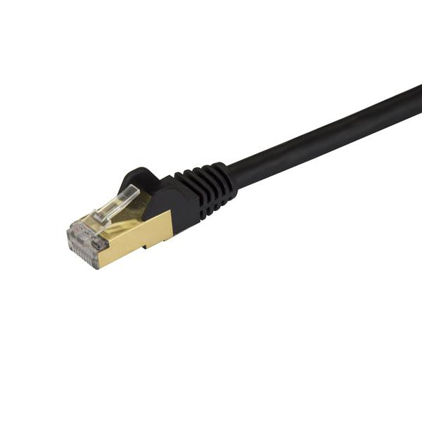 STARTECH 10ft CAT6a Ethernet Cable - 10 Gigabit Shielded Snagless RJ45 100W PoE Patch Cord - 10GbE STP Network Cable w|Strain Relief - Black Fluke Tested|Wiring is UL Certified|TIA (C6ASPAT10BK) (C6ASPAT10BK)