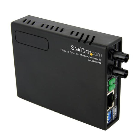 STARTECH 10|100 Mbps Ethernet to Fiber Optic Media Converter - ST Multimode - 1310nm - 2km - Full|Half Duplex (MCM110ST2) (MCM110ST2)