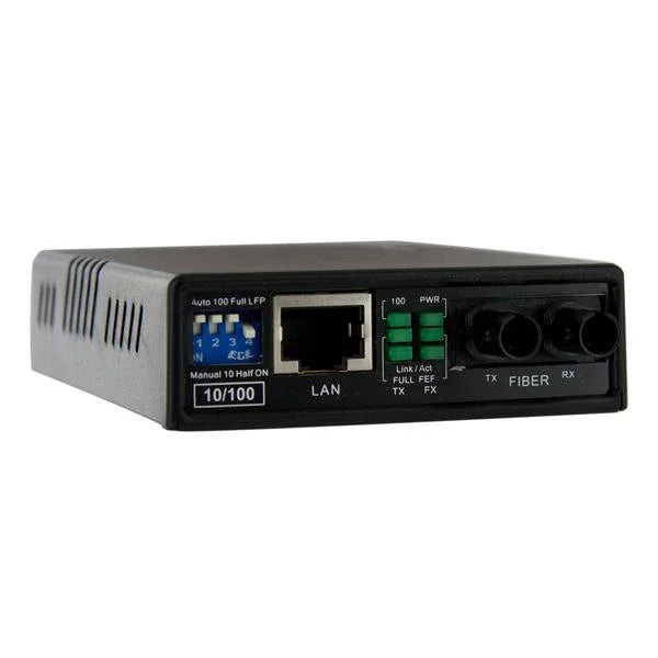STARTECH 10|100 Mbps Ethernet to Fiber Optic Media Converter - ST Multimode - 1310nm - 2km - Full|Half Duplex (MCM110ST2) (MCM110ST2)