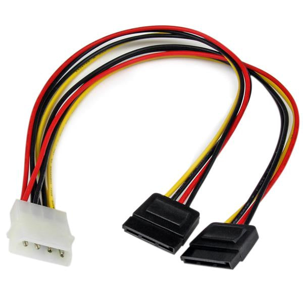 STARTECH 12in LP4 to 2x SATA Power Y Cable Adapter - Molex to to Dual SATA Power Adapter Splitter (PYO2LP4SATA)