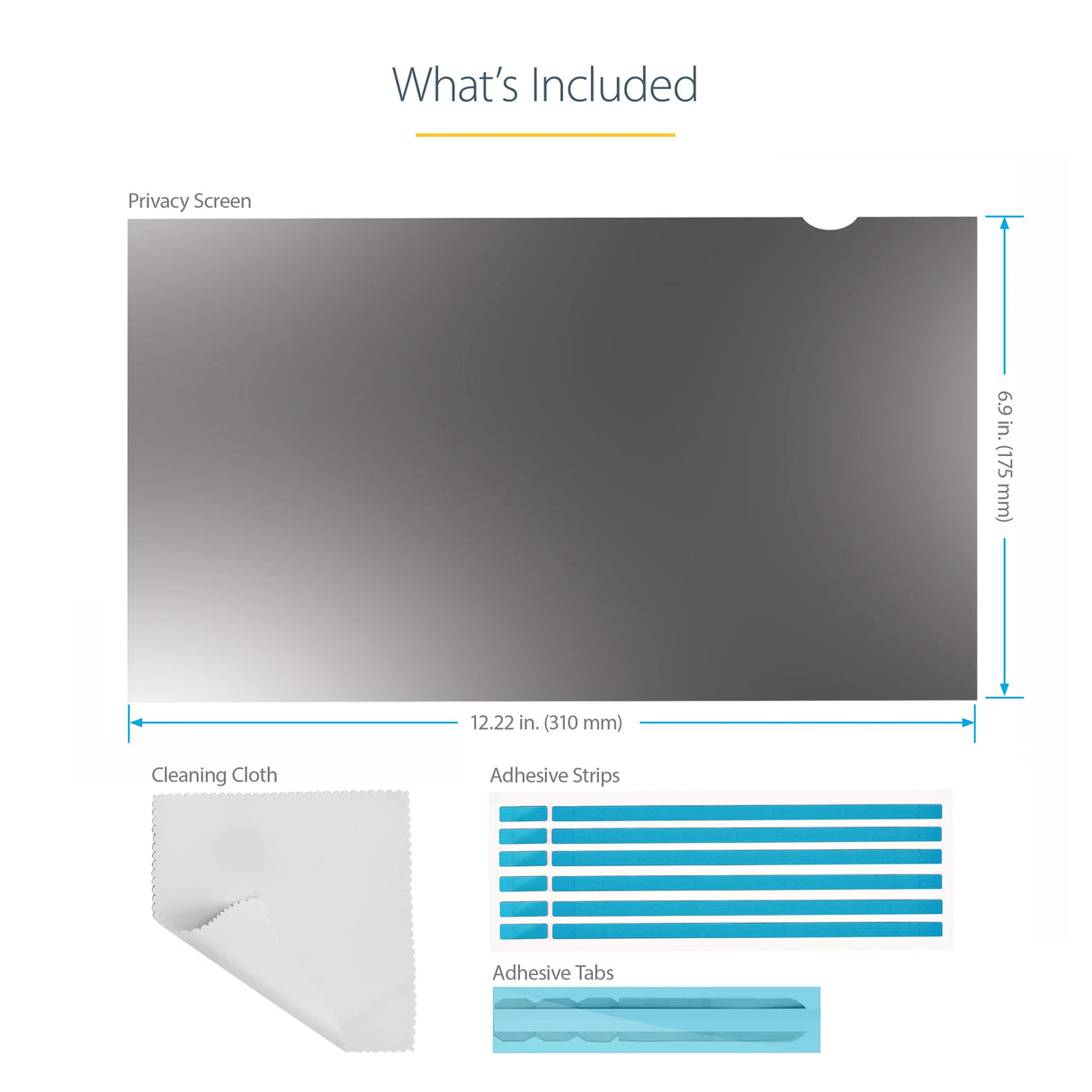 STARTECH 14L-PRIVACY-SCREEN – 14in / 2-Way Privacy – Laptop Widescreen Privacy Filter – Frameless Slide-Mount – Anti-Glare & Blue Light Reduction