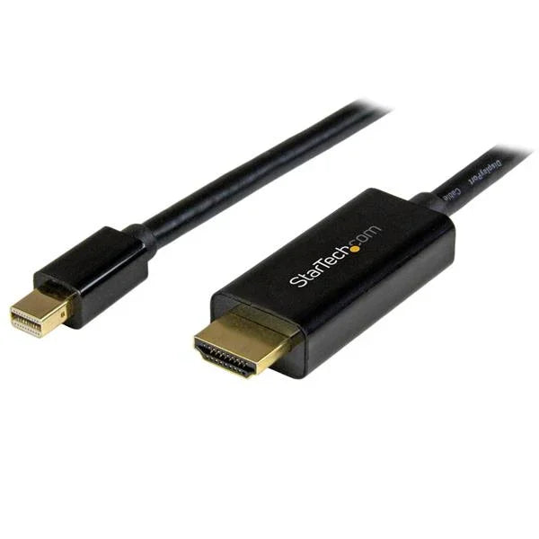 STARTECH 15ft (5m) Mini DisplayPort to HDMI Cable - 4K 30Hz Video - mDP to HDMI Adapter Cable - Mini DP or Thunderbolt 1|2 Mac|PC to HDMI Monitor|Display - mDP to HDMI Converter Cord (MDP2HDMM5MB) (MDP2HDMM5MB)