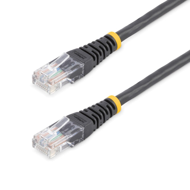 STARTECH 15m Cat5e Patch Cable with Molded RJ45 Connectors - Black - Cat5e Ethernet Patch Cable - 15 m UTP Cat 5e Patch Cord (M45PAT15MBK) (M45PAT15MBK)