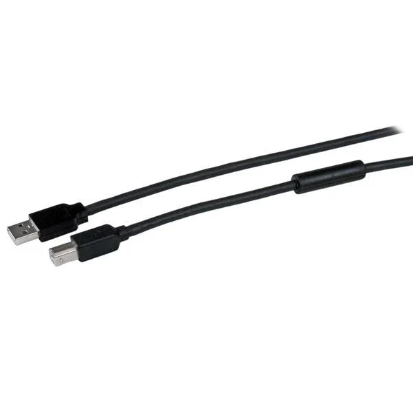 STARTECH 15m | 50 ft Active USB 2.0 A to B Cable - Long 15 m USB Cable - 50 ft USB Printer Cable - 1x USB A (M) | 1x USB B (M) - Black (USB2HAB50AC)