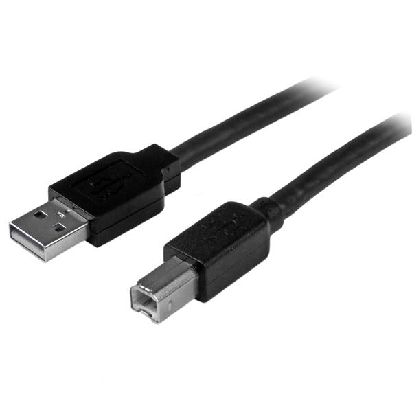 STARTECH 15m | 50 ft Active USB 2.0 A to B Cable - Long 15 m USB Cable - 50 ft USB Printer Cable - 1x USB A (M) | 1x USB B (M) - Black (USB2HAB50AC)