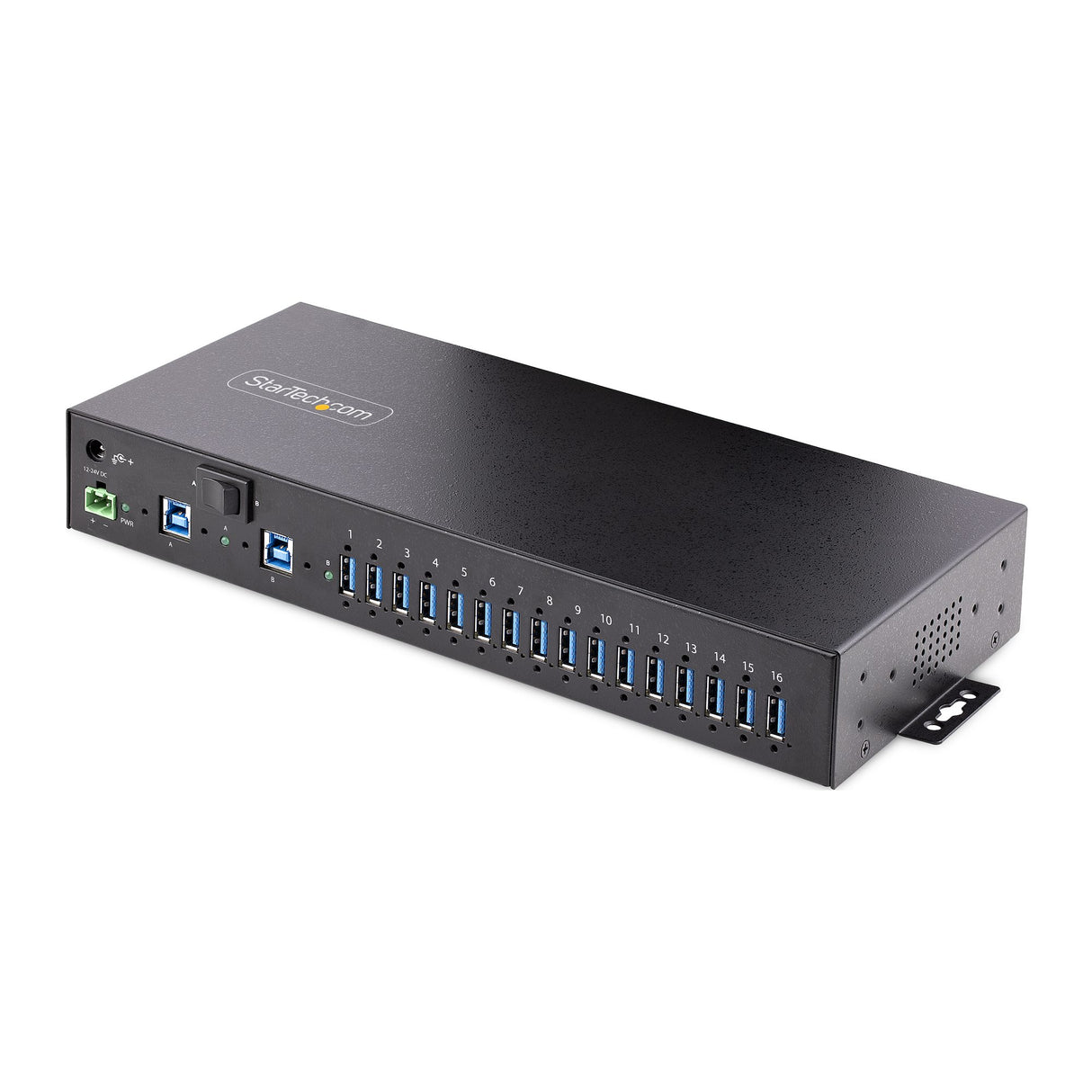 STARTECH 16-Port Industrial USB 3.0 Hub 5Gbps | Metal | DIN|Surface|Rack Mountable | ESD Protection | Terminal Block Power | up to 120W Shared USB Charging | Dual-Host Hub|Switch (5G16AINDS-USB-A-HUB) (5G16AINDS-USB-A-HUB)