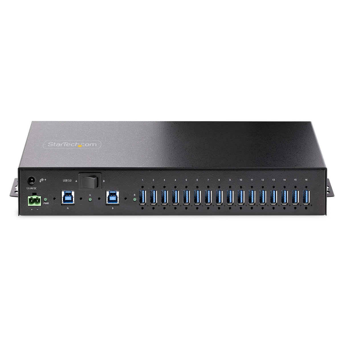 STARTECH 16-Port Industrial USB 3.0 Hub 5Gbps | Metal | DIN|Surface|Rack Mountable | ESD Protection | Terminal Block Power | up to 120W Shared USB Charging | Dual-Host Hub|Switch (5G16AINDS-USB-A-HUB) (5G16AINDS-USB-A-HUB)