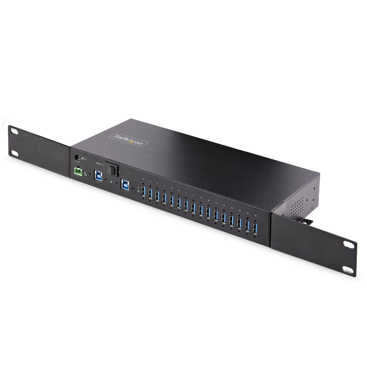 STARTECH 16-Port Industrial USB 3.0 Hub 5Gbps | Metal | DIN|Surface|Rack Mountable | ESD Protection | Terminal Block Power | up to 120W Shared USB Charging | Dual-Host Hub|Switch (5G16AINDS-USB-A-HUB) (5G16AINDS-USB-A-HUB)