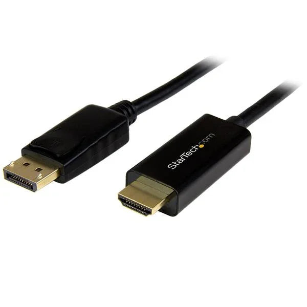 STARTECH 16ft (5m) DisplayPort to HDMI Cable - 4K 30Hz - DisplayPort to HDMI Adapter Cable - DP 1.2 to HDMI Monitor Cable Converter - Latching DP Connector - Passive DP to HDMI Cord (DP2HDMM5MB) (DP2HDMM5MB)