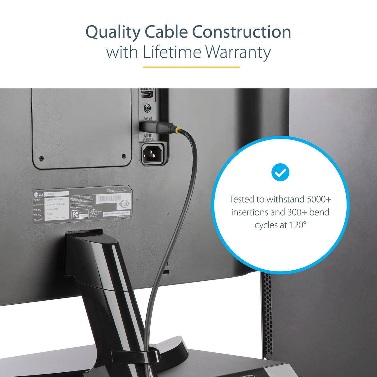 STARTECH 16ft (5m) VESA Certified DisplayPort 1.4 Cable - 8K 60Hz HDR10 - Ultra HD 4K 120Hz Video - DP 1.4 Cable | Cord - For Monitors|Displays - DisplayPort to DisplayPort Cable - M|M (DP14VMM5M) (DP14VMM5M)