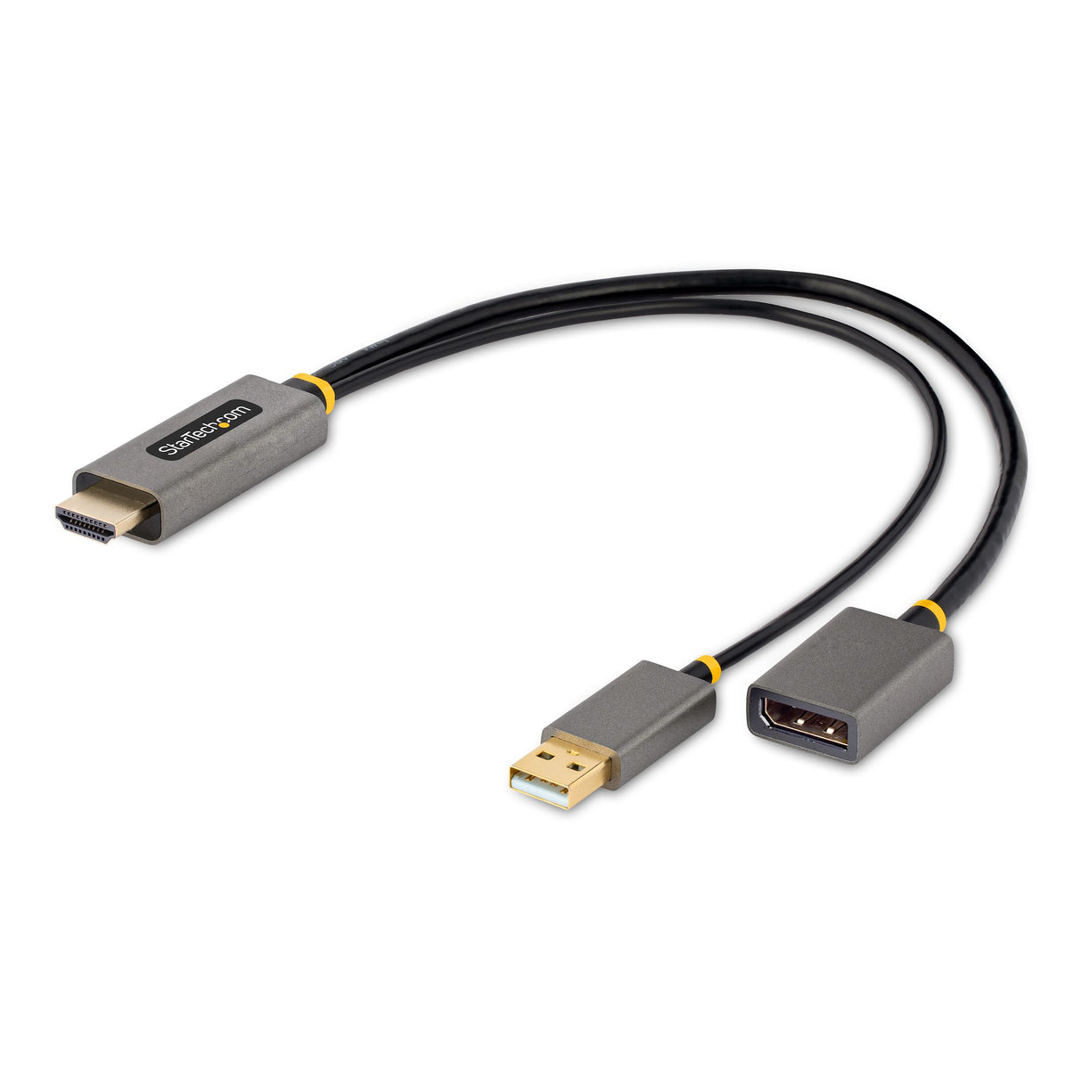 STARTECH 1ft (30cm) HDMI to DisplayPort Adapter Cable | Active 4K 60Hz HDMI 2.0 to DP 1.2 Converter | HDR | USB Bus Powered Source to DisplayPort Monitor for Laptops|PC (128-HDMI-DISPLAYPORT) (128-HDMI-DISPLAYPORT)