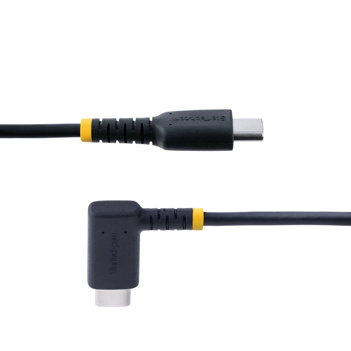 STARTECH 1ft (30cm) USB C Charging Cable Right Angle - 60W PD 3A - Heavy Duty Fast Charge USB-C Cable - USB 2.0 Type-C - Rugged Aramid Fiber - USB Charging Cord (R2CCR-30C-USB-CABLE) (R2CCR-30C-USB-CABLE)