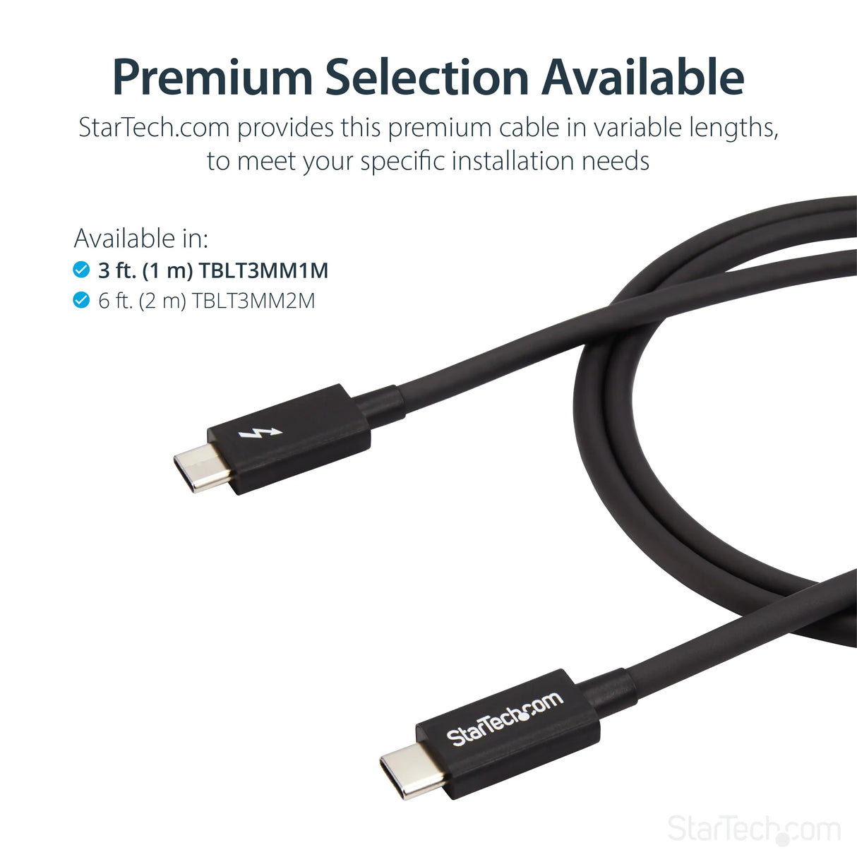 STARTECH 1m (3.3ft) Passive Thunderbolt 3 Cable | 20Gbps | 100W PD | 4K Video | Thunderbolt Cable | Compatible with USB4|DP Alt Mode | Thunderbolt 4 | USB 3.2|Type-C (TBLT3MM1M) (TBLT3MM1M)