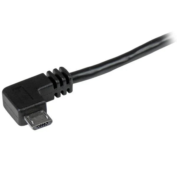 STARTECH 1m 3 ft Micro-USB Cable with Right-Angled Connectors - M|M - USB A to Micro B Cable - 3ft Right Angle Micro USB Cable (USB2AUB2RA1M)