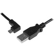STARTECH 1m 3 ft Micro-USB Charge-and-Sync Cable - Left-Angle Micro-USB - M|M - USB to Micro USB Charging Cable - 30|24 AWG (USBAUB1MLA)