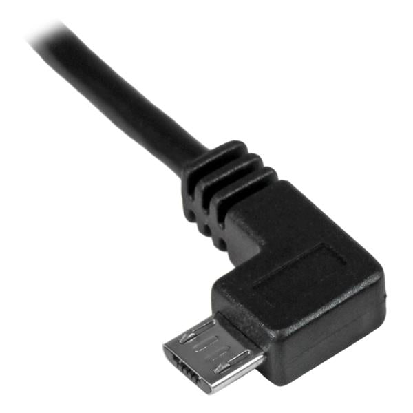STARTECH 1m 3 ft Micro-USB Charge-and-Sync Cable - Left-Angle Micro-USB - M|M - USB to Micro USB Charging Cable - 30|24 AWG (USBAUB1MLA)