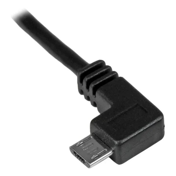 STARTECH 1m 3 ft Micro-USB Charge-and-Sync Cable - Left-Angle Micro-USB - M|M - USB to Micro USB Charging Cable - 30|24 AWG (USBAUB1MLA)