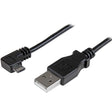 STARTECH 1m 3 ft Micro-USB Charge-and-Sync Cable - Right-Angle Micro-USB - M|M - USB to Micro USB Charging Cable - 30|24 AWG (USBAUB1MRA)