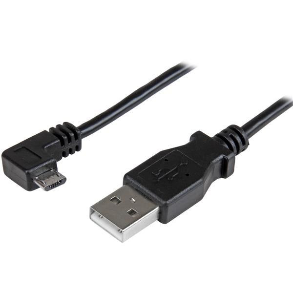 STARTECH 1m 3 ft Micro-USB Charge-and-Sync Cable - Right-Angle Micro-USB - M|M - USB to Micro USB Charging Cable - 30|24 AWG (USBAUB1MRA)