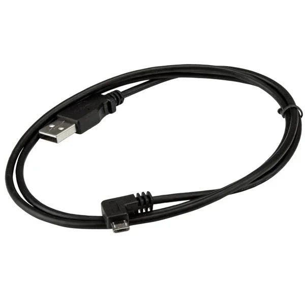 STARTECH 1m 3 ft Micro-USB Charge-and-Sync Cable - Right-Angle Micro-USB - M|M - USB to Micro USB Charging Cable - 30|24 AWG (USBAUB1MRA)