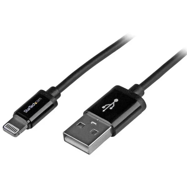 STARTECH 1m (3ft) Black Apple 8-pin Lightning Connector to USB Cable for iPhone | iPod | iPad - Charge and Sync Cable - 1 meter (USBLT1MB) (USBLT1MB)