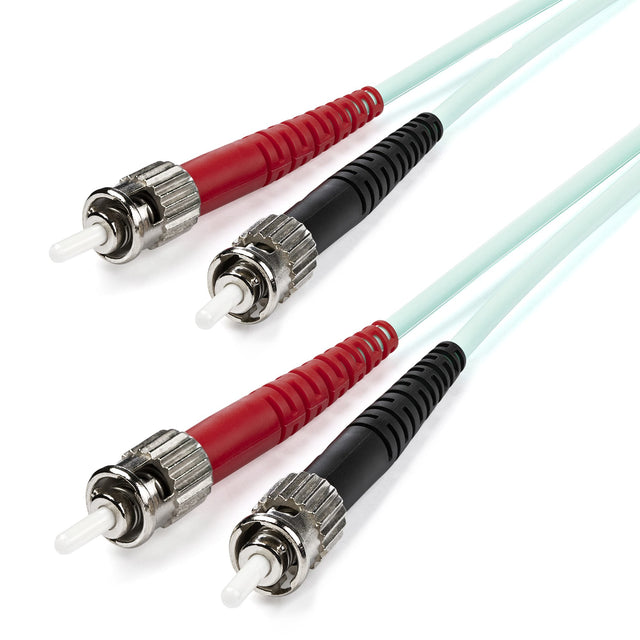 STARTECH 1m (3ft) ST|UPC to ST|UPC OM3 Multimode Fiber Optic Cable | Full Duplex 50|125µm Zipcord Fiber | 100G Networks | LOMMF|VCSEL | <0.3dB Low Insertion Loss | LSZH Fiber Patch Cord (A50FBSTST1) (A50FBSTST1)