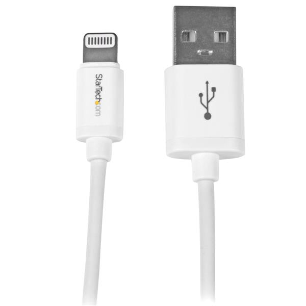 STARTECH 1m (3ft) White Apple 8-pin Lightning Connector to USB Cable for iPhone | iPod | iPad - Charge and Sync Cable - 1 meter (USBLT1MW) (USBLT1MW)