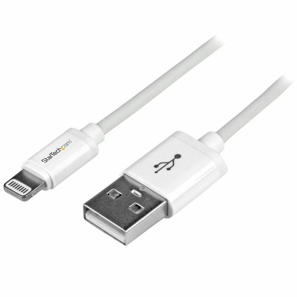 STARTECH 1m (3ft) White Apple 8-pin Lightning Connector to USB Cable for iPhone | iPod | iPad - Charge and Sync Cable - 1 meter (USBLT1MW) (USBLT1MW)