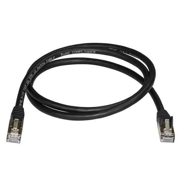 STARTECH 1m CAT6a Ethernet Cable - 10 Gigabit Shielded Snagless RJ45 100W PoE Patch Cord - 10GbE STP Network Cable w|Strain Relief - Black Fluke Tested|Wiring is UL Certified|TIA (6ASPAT1MBK) (6ASPAT1MBK)