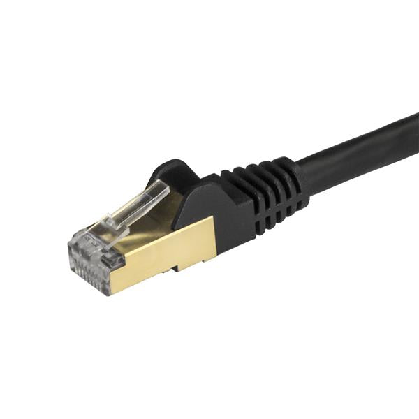 STARTECH 1m CAT6a Ethernet Cable - 10 Gigabit Shielded Snagless RJ45 100W PoE Patch Cord - 10GbE STP Network Cable w|Strain Relief - Black Fluke Tested|Wiring is UL Certified|TIA (6ASPAT1MBK) (6ASPAT1MBK)