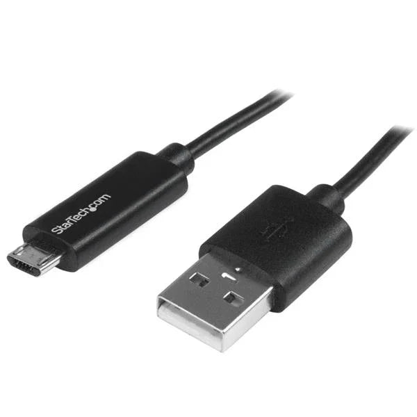 STARTECH 1m | 3ft USB to Micro USB Cable with LED Charging Light - M|M USB to Micro USB Charging Cable - USB Charger Cable (USBAUBL1M) (USBAUBL1M)