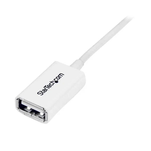 STARTECH 1m White USB 2.0 Extension Cable Cord - A to A - USB Male to Female Cable - 1x USB A (M) | 1x USB A (F) - White | 1 meter (USBEXTPAA1MW)