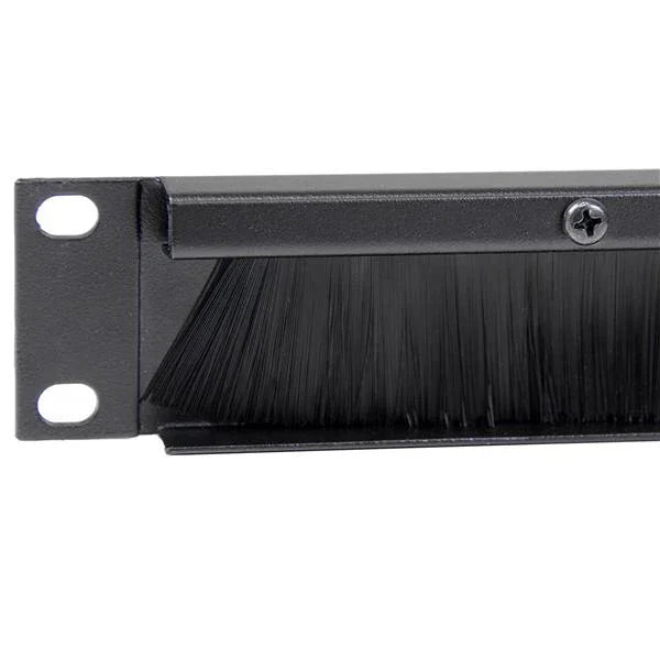 STARTECH 1U Brush Strip Horizontal Server Rack Cable Management Panel - Brush Plate Network Cable Manager - 1U Cable Organizer (CMBRUSH1U)