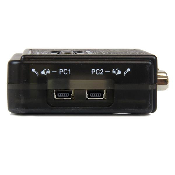 STARTECH 2 Port Black USB KVM Switch Kit with Audio and Cables - Dual Port Desktop USB VGA KVM Switch (SV211KUSB)
