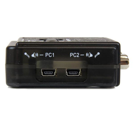STARTECH 2 Port Black USB KVM Switch Kit with Audio and Cables - Dual Port Desktop USB VGA KVM Switch (SV211KUSB)