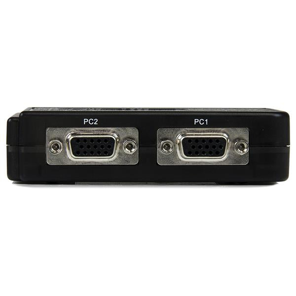 STARTECH 2 Port Black USB KVM Switch Kit with Audio and Cables - Dual Port Desktop USB VGA KVM Switch (SV211KUSB)