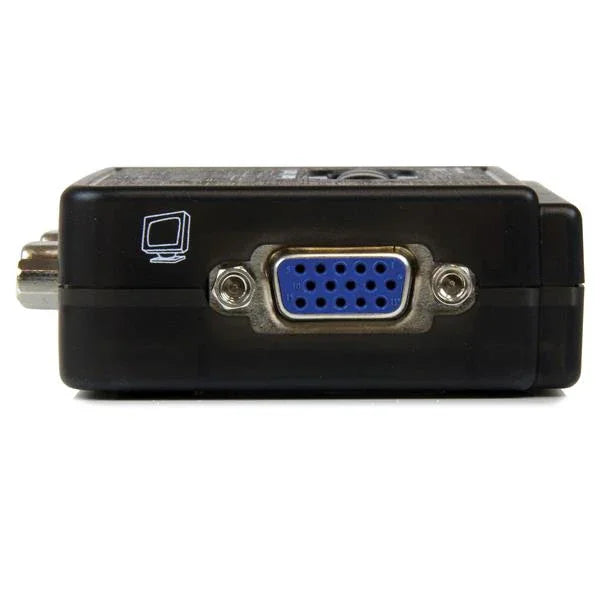 STARTECH 2 Port Black USB KVM Switch Kit with Audio and Cables - Dual Port Desktop USB VGA KVM Switch (SV211KUSB)