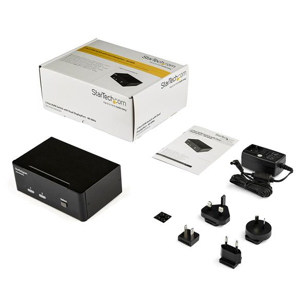 STARTECH 2-Port DisplayPort KVM Switch - Dual-Monitor - 4K 60 - with Audio & USB Peripheral Support - DP 1.2 - USB Hub (SV231DPDDUA2) (SV231DPDDUA2)