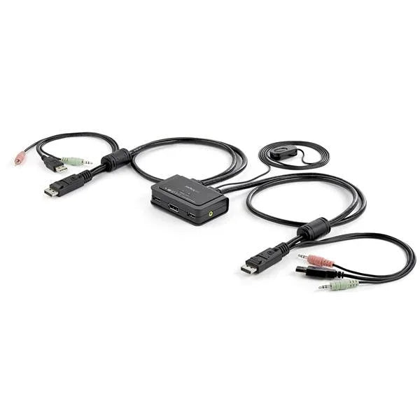 STARTECH 2 Port DisplayPort KVM Switch with Audio | Remote Control Switch - USB Powered KVM - Dual Port DP USB KVM Switch (SV211DPUA) (SV211DPUA)