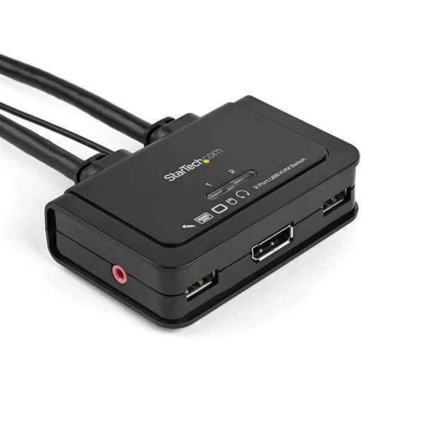 STARTECH 2 Port DisplayPort KVM Switch with Audio | Remote Control Switch - USB Powered KVM - Dual Port DP USB KVM Switch (SV211DPUA) (SV211DPUA)