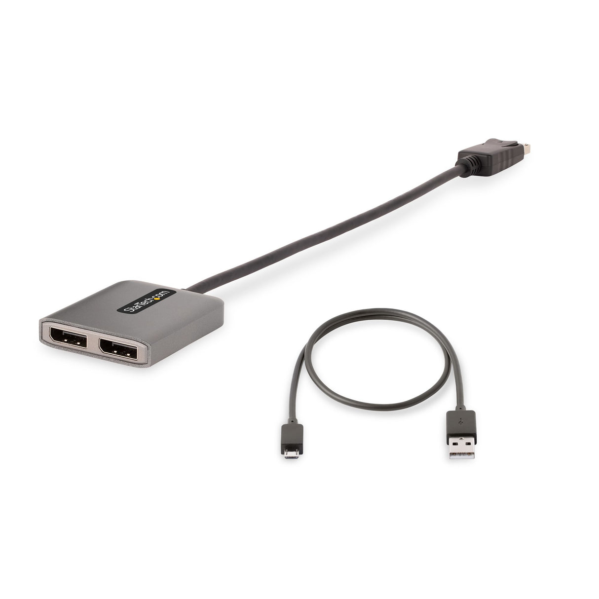 STARTECH 2-Port DisplayPort MST Hub | Dual 4K 60Hz | DP to 2x DisplayPort Monitor Adapter | DP 1.4 Multi-Monitor Video Adapter | 1ft (30cm) Built-in Cable | USB Powered | Windows Only (MST14DP122DP) (MST14DP122DP)