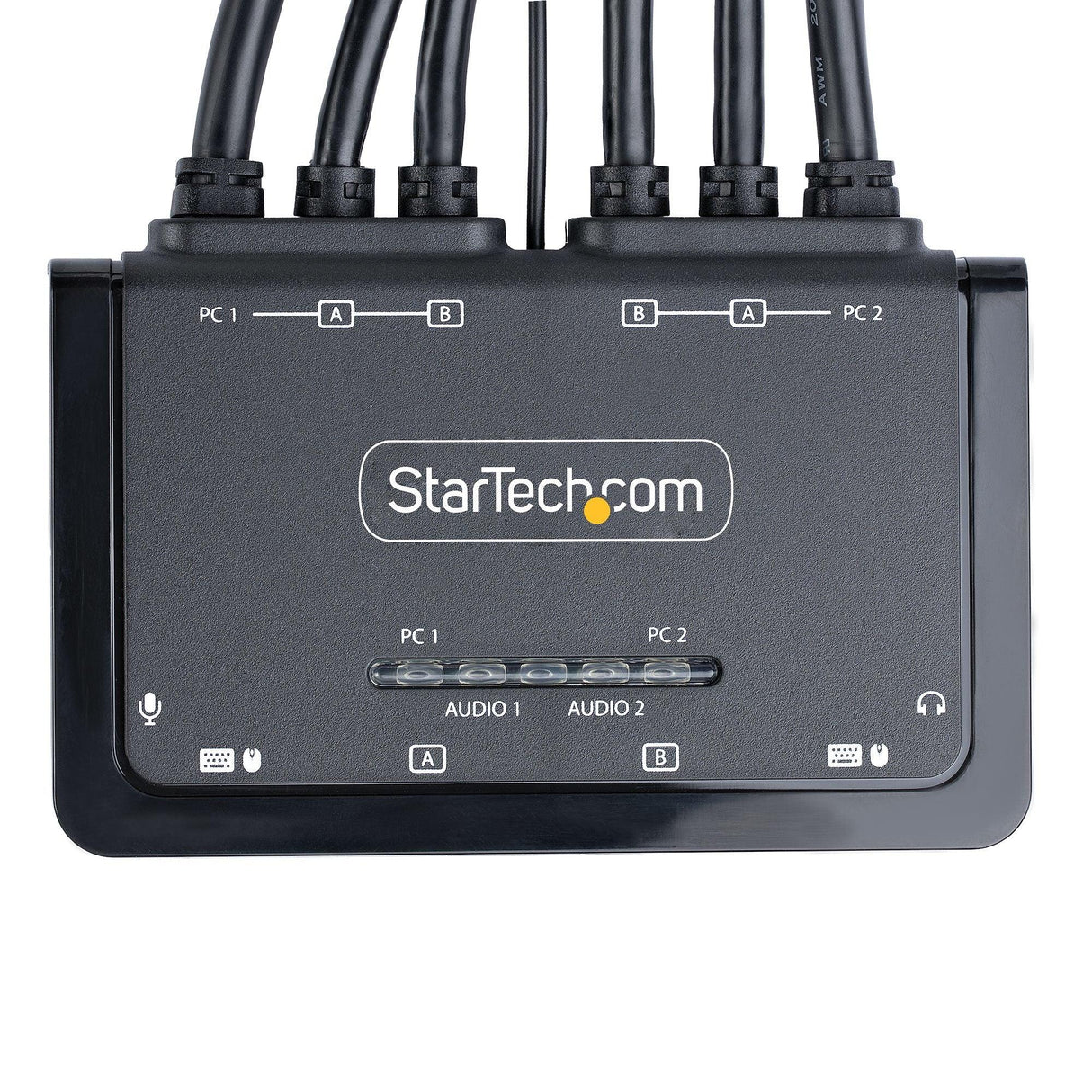 STARTECH 2-Port Dual-Monitor DisplayPort Cable KVM Switch | 4K 60Hz | Compact KVM with 5ft|1.5m USB-A|DisplayPort|Audio Integrated Cables | Bus Powered | Remote|Hotkey Switching (C2-DD46-UA2-CBL-KVM) (C2-DD46-UA2-CBL-KVM)