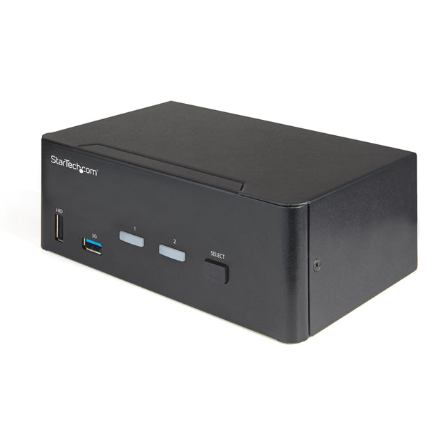 STARTECH 2 Port Dual Monitor HDMI KVM Switch - 4K 60Hz Ultra HD HDR - Desktop 4K HDMI 2.0 KVM Switch with 2 Port USB 3.0 Hub (5Gbps) & 4x USB 2.0 HID | Audio - Hotkey Switching - TAA (SV231DHU34K6) (SV231DHU34K6)