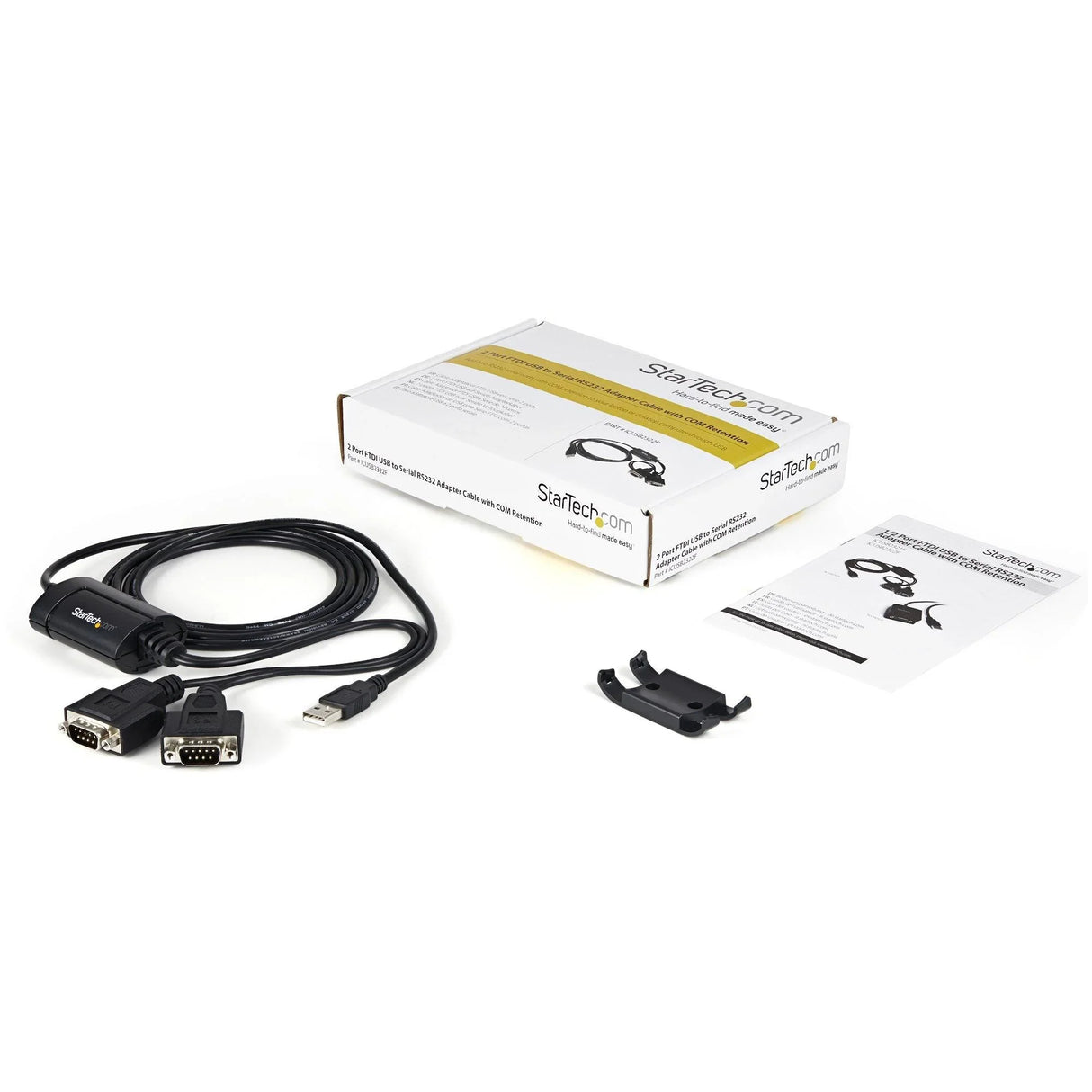 STARTECH 2-Port FTDI USB to Serial Adapter DB9 - COM Retention - USB to Serial RS232 Adapter - USB Serial Adapter - USB to RS232 Hub (ICUSB2322F)