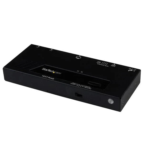 STARTECH 2 Port HDMI Switch w| Automatic and Priority Switching - 2 In 1 Out HDMI Selector with Automatic Priority Switching | 1080p (VS221HDQ)